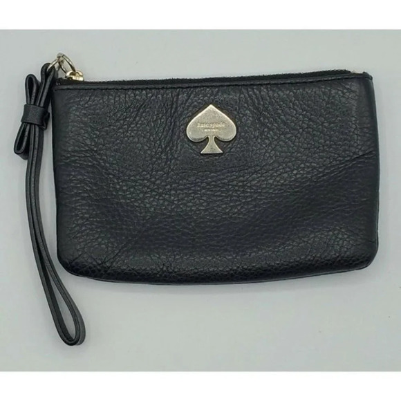Kate Spade Black Pebble Leather Small Zip Wristlet - Picture 3 of 8